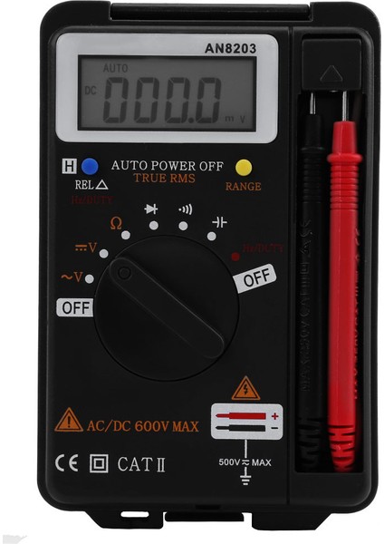 AN8203 Dijital Multimetre Voltmetre Ohm Metre LCD Ekran 4000 Sayım (Yurt Dışından)