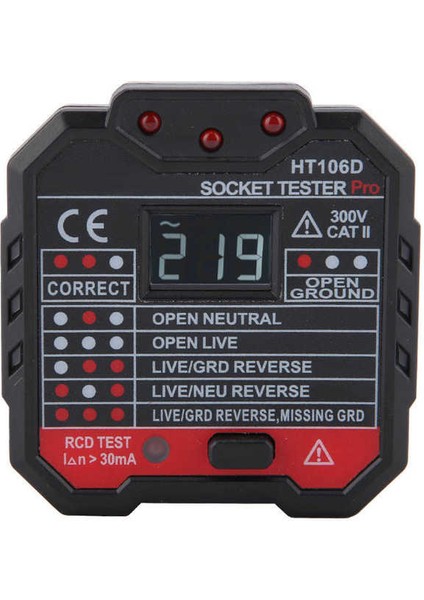 HT106D/HT106B/HT106E Profesyonel Elektrik Soketi Test Cihazı Şebeke Arıza Denetleyicisi Af (Yurt Dışından)