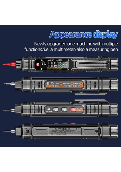 Aneng A3005A Kalem Akıllı Dijital Multimetre 4000 Sayım Akıllı Test Cihazı Kalem Ac/dc Gerilim (Yurt Dışından) modelleri