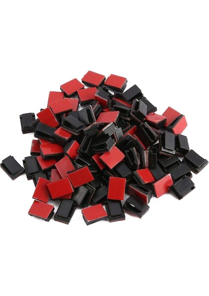 100 Adet Yapışkanlı Kablo Klipsi Tel Kelepçeleri Araba Kablo Düzenleyici Kablo Kravat Tutucu - Siyah (Yurt Dışından)