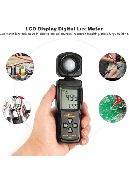 Akıllı Sensör AS803 Spektrometre Dijital Lux Metre Parlaklık Test Cihazı Işık Ölçer - Siyah (Yurt Dışından) fırsatları
