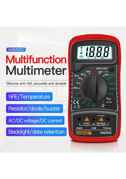 Aneng Dijital Multimetre Çok Fonksiyonlu Multimetre Arka Işık Veri Saklama Dc/ac Gerilim Dc Akım Ölçümü Evrensel Metre (Yurt Dışından) fırsatları