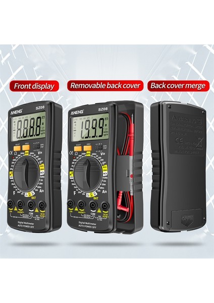 Aneng Ac/dc Gerilim Akım Ölçer Geri Çekilebilir Dijital Multimetre Direnç Kapasite Hertz Test Cihazları (Yurt Dışından) fiyatları