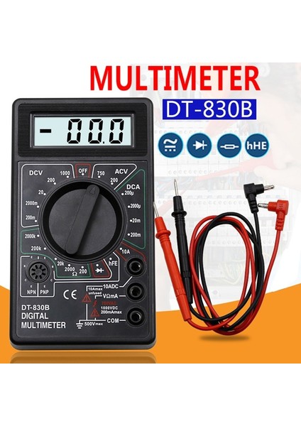 LCD Dijital Multimetre DT-830B Elektrik Voltmetre Ampermetre Ohm Test Cihazı Ac/dc 750/1000 V Amp Volt Ohm Test Cihazı Metre (Yurt Dışından)