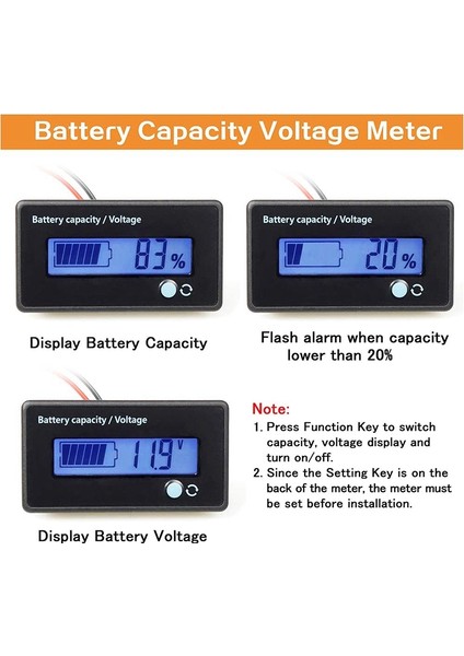 Pil Ölçer Pil Kapasitesi Gerilim Monitörü, Dc Ölçer Göstergesi (Yurt Dışından) fiyatları