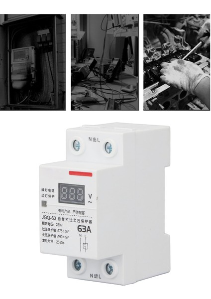 Düşük Gerilim Koruyucu, Gerilim Koruma Cihazı Ac 230V 63A Ev Aletleri Için Göstergeli Dın Ray Montajı (Yurt Dışından) fiyatları