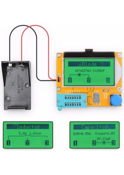 Esr Metre MEGA328 Transistör Test Cihazı Dijital V2.68 Lcr-T4 Kapasite Mos/pnp/npn Lcr 12864 LCD Ekran Test Cihazı Kutusu ile (Yurt Dışından)