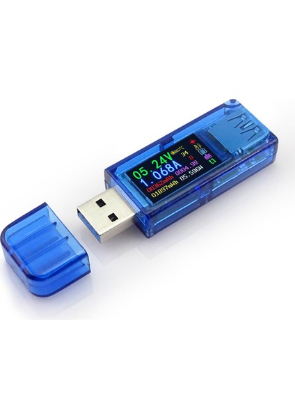 Rıden AT34 USB 3.0 Renkli LCD Voltmetre Ampermetre Gerilim Akım Ölçer Multimetre Pil Şarj Güç Bankası USB Test Cihazı Yeni (Yurt Dışından)