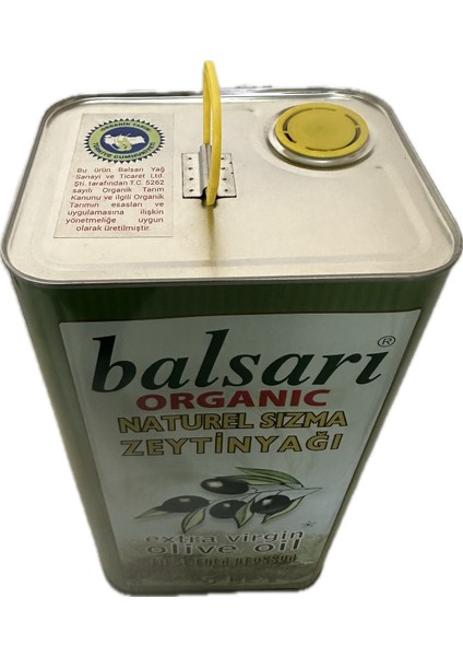 Balsarı Organik Sızma Zeytinyağı 5ltr Teneke