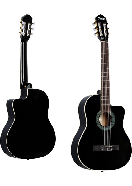 MGX-100BK-BAG Üst Seviye Klasik Gitar 4/4 Sap Ayarlı Gül Klavye (Tuner Çanta Askı Capo Metod Pena) fırsatları