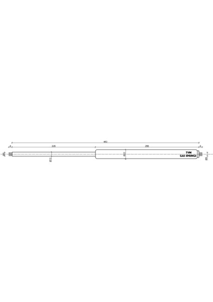 Gazlı Amortisör 460MM Açık Boy Kalın Tip Yüksek Basınçlı