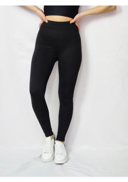 Çelik Düz Siyah Tayt