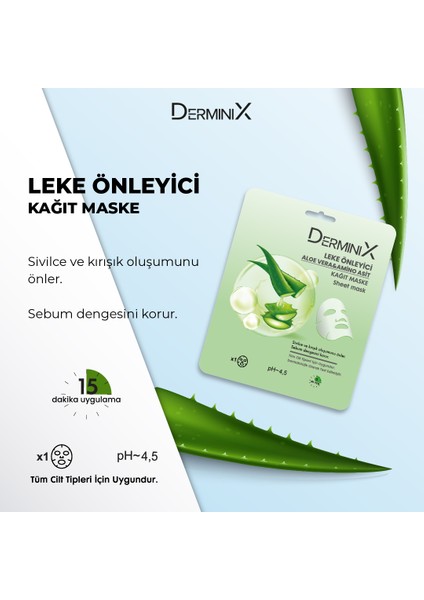 Leke Önleyici Kağıt Maske Aloe Vera ve Amino Asit