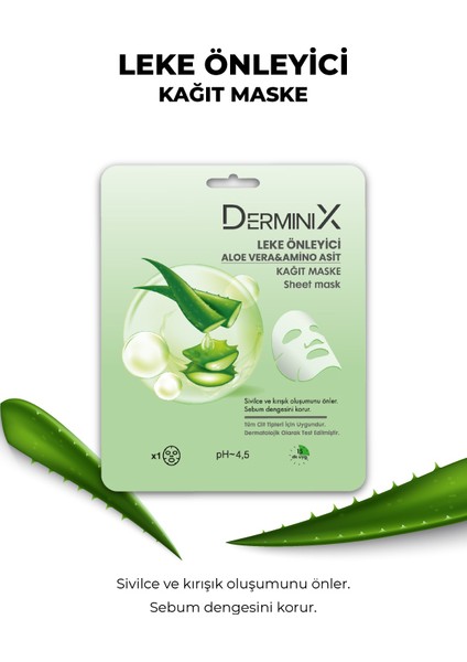 Leke Önleyici Kağıt Maske Aloe Vera ve Amino Asit fiyatları