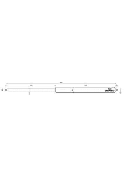 Gazlı Amortisör 560MM Açık Boy Kalın Tip Yüksek Basınçlı