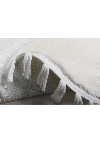 Modern Dekoratif Peluş Puffy Püskül Saçaklı Klozet Takımı 60X100 modelleri