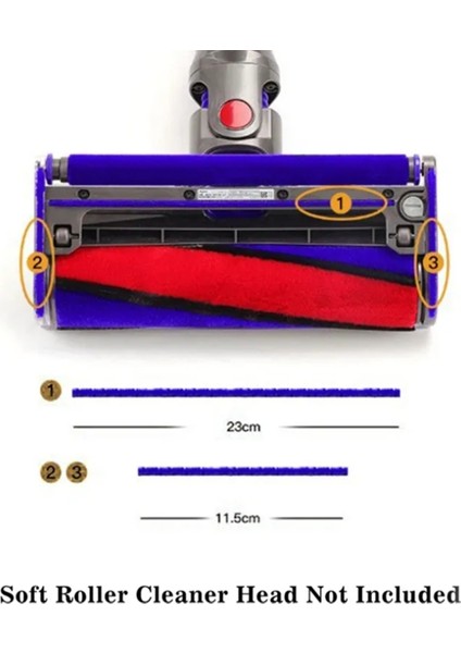 Yumuşak Peluş Yırtıklar + Ön Silindir ve Aks, Dyson Elektrikli Süpürgeyle Uyumlu (Yurt Dışından) fiyatları