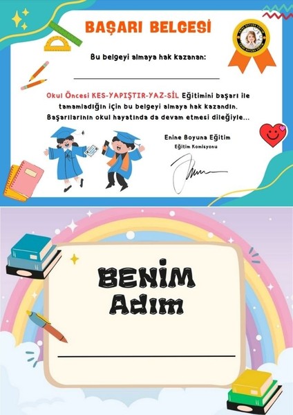 Enine Boyuna Eğitim Okul Öncesi Kes-Yapıştır-Yaz-Sil Eğitim Seti (Laminasyonlu) fiyatları
