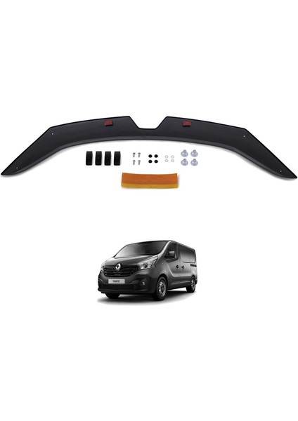 Esa Renault Trafic Ön Kaput Koruyucu Rüzgarlığı Abs Plastik Piano Black 2014- Yıllarına Uyumlu