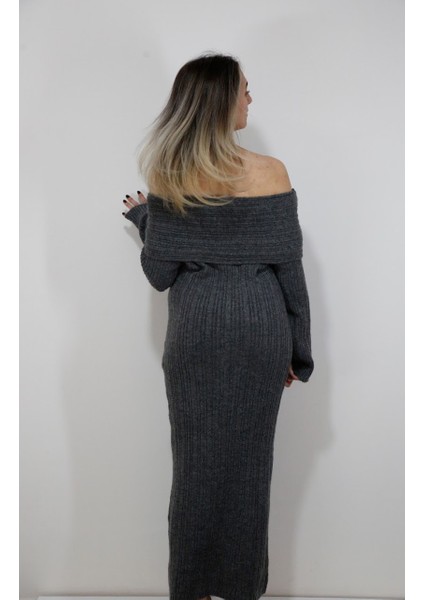 Kayık Yaka Triko Oversize Elbise fırsatları