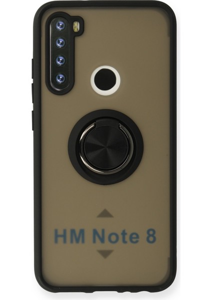 Xiaomi Redmi Note 8 Kılıf Montreal Yüzüklü Silikon Kapak - Siyah 300099