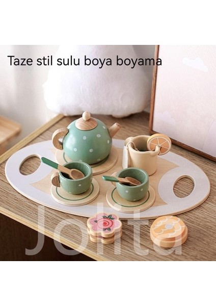 Çocuk Taklit Çay Seti 15 Parça Ahşap Oyuncak (Yurt Dışından) fırsatları