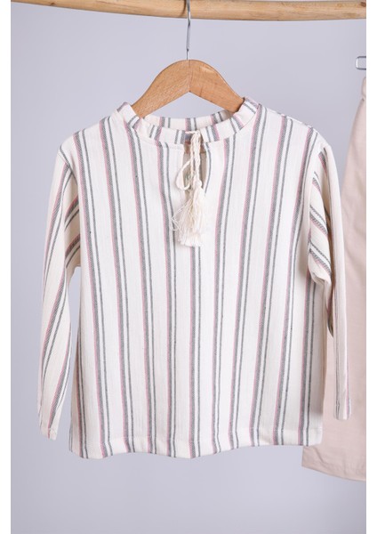 Babyhola Keten Gömlek Pantolon Kız Erkek Çocuk Takım 1751 fiyatları