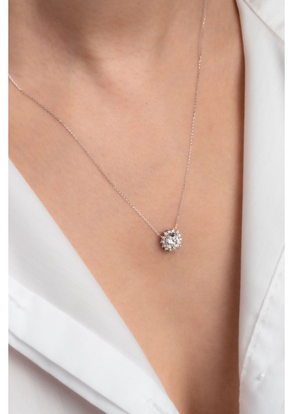 14 Ayar Sarı Altın Sertifikalı Premium Created Taşlı Tektaş Kolye fiyatları