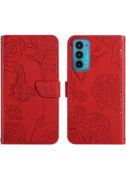 Yihang Boutique Motorola Kenar 20 Için Kılıf Bilek Kayışı ile Darbeye Deri Kılıf Pu Flip (Yurt Dışından)