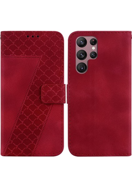 Samsung Galaxy S22 Ultra 5g Için Telefon Kılıfı Pu Deri Kart Yuvası Fonksiyonu (Yurt Dışından)