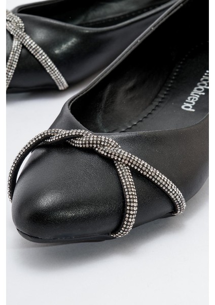 Kadın Taşlı Babet Siyah Cilt modelleri