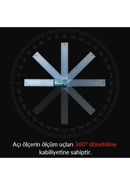 5522-200 Dijital Açı Ölçer (360 Derece Dönebilme Kabiliyetine Sahip)