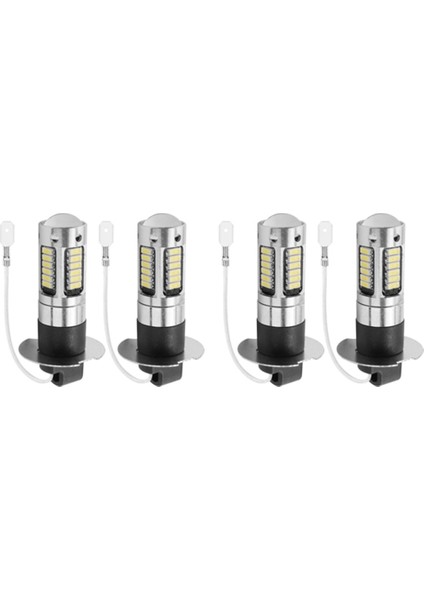 4 Adet H3 Er Parlak LED Sis Sürüş Drl Ampuller Kiti 6000K Beyaz (Yurt Dışından)