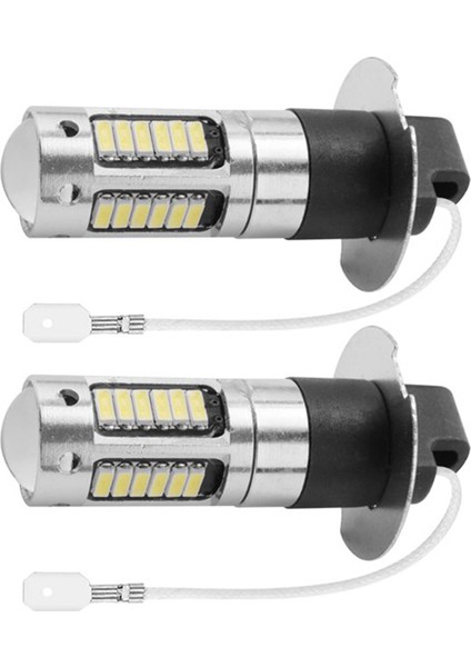 4 Adet H3 Er Parlak LED Sis Sürüş Drl Ampuller Kiti 6000K Beyaz (Yurt Dışından)
