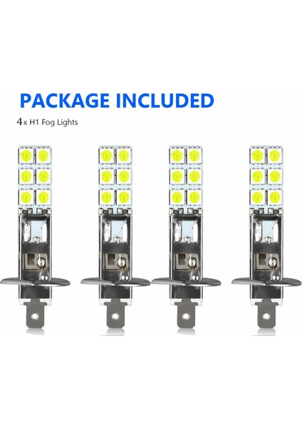 8pcs H1 6000K Er Beyaz 80W LED Ampuller Kit Sis Farı (Yurt Dışından)