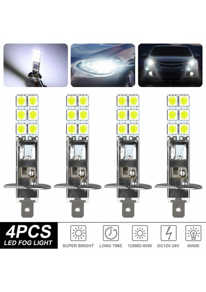4pcs H1 6000K Süper Beyaz 80W LED Far Ampulleri Kiti Sis Farı (Yurt Dışından) modelleri