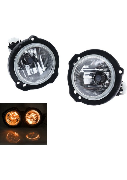 1 Çift LED Sis Farı Ön Tampon Sis Lambası Ampul Şeffaf Lens (Yurt Dışından)