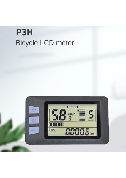 P3H LCD Ekranlı Gösterge Paneli 24/36/48/60V, E-Scooter (5pın) ile Uyumlu (Yurt Dışından)