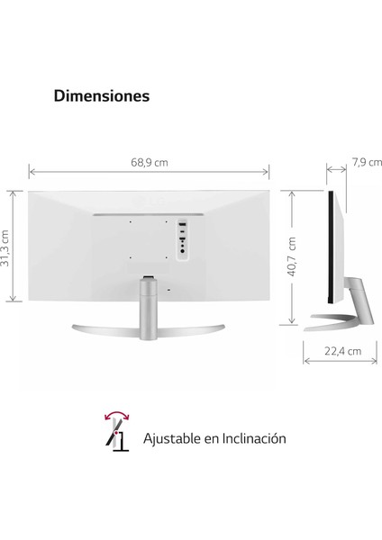 Lg 100HZ Ultrawide 1 Ms Yenileme 29WQ 29'' 2560 x 1080 Wfhd Beyaz Wide Monitör