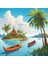 Renkli Baskılı Sayılarla Boyama Hobi Seti Çerçeveli 60 x 75 cm Ada ve Tatil 1