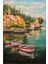Renkli Baskılı Sayılarla Boyama Hobi Seti Çerçeveli 60 x 75 cm Sahilde Tekneler 1