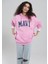 Logo Baskılı Kapüşonlu Pembe Sweatshirt 1