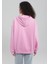 Logo Baskılı Kapüşonlu Pembe Sweatshirt 4