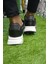 Beyaz-Siyah Kadın Sneaker Yumuşak Yüksek Taban Bağcıklı Spor Ayakkabı AY0004 3