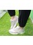 Beyaz-Gri Kadın Sneaker Yumuşak Yüksek Taban Bağcıklı Spor Ayakkabı AY0005 4