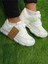 Beyaz-Yeşil Kadın Sneaker Yumuşak Yüksek Taban Bağcıklı Spor Ayakkabı AY0005 3