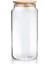 12'li Bambu Kapaklı Vakumlu Büyük Boy Cam Kavanoz Saklama Kabı 1300ML 5