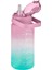 VGN2213-T Pembe-Turkuaz 1500ML Pipetli/pipetsiz Kullanım Çift Renk Softtouch Motivasyon Matarası 2