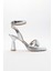 Çapraz Bantlı Platformlu Kadın Topuklu Sandalet GÜMÜŞ ZRA 2