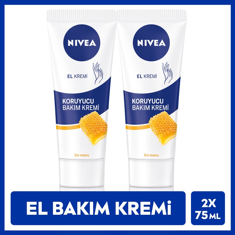 Nivea El Kremi 2 x 75 ml Bal Mumu Shea Yağı ve Vitamin E İçerikli Hızla Emilen Nemlendirici